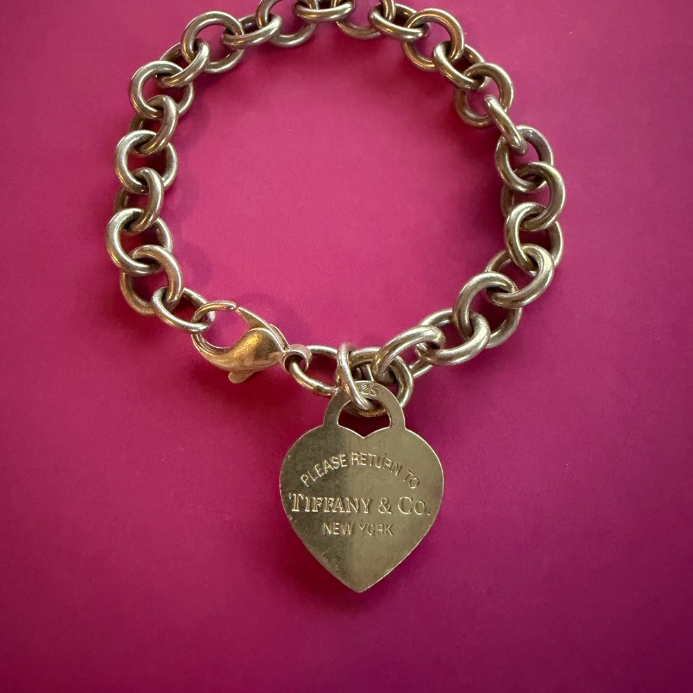 Tiffany & Co. Silver Heart Charm Bracelet